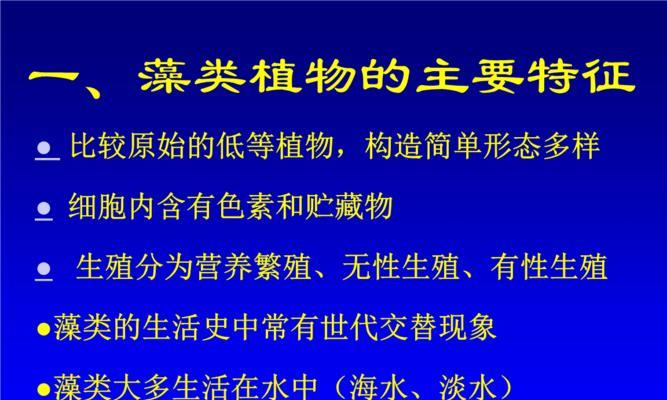 探究藻类植物的特征（从生物形态到环境适应）