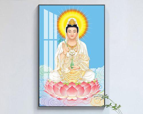 以十字绣滴水观音传递心灵宁静之美（以针线缝制的佛像）
