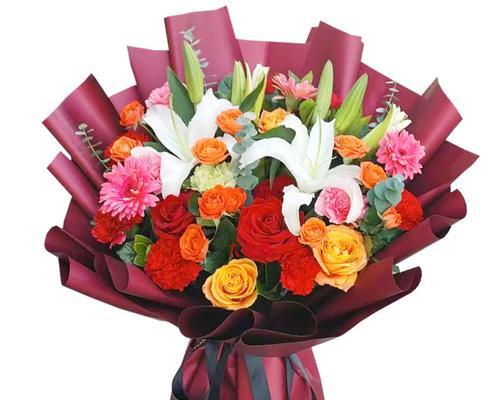 一朵玫瑰搭配九朵百合的花语是什么？哪里有相关图片？