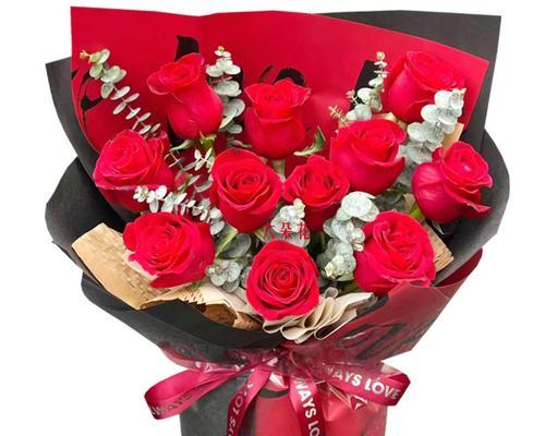6朵红色玫瑰花束包装视频