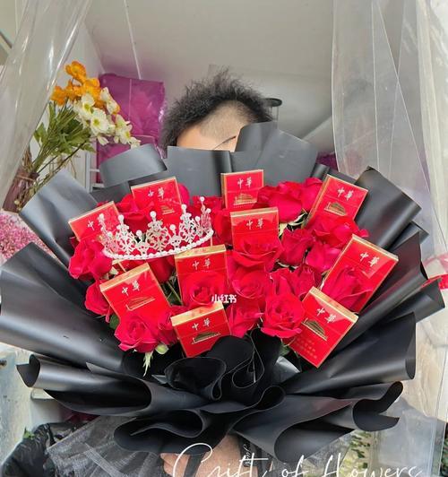 红色玫瑰花束包装样式图片详解