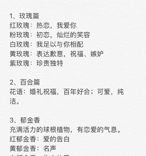 鲜花各种花材的花语有何不同？