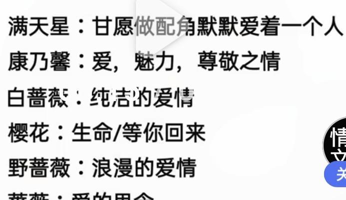 哪种花的花语表达了默默的爱？