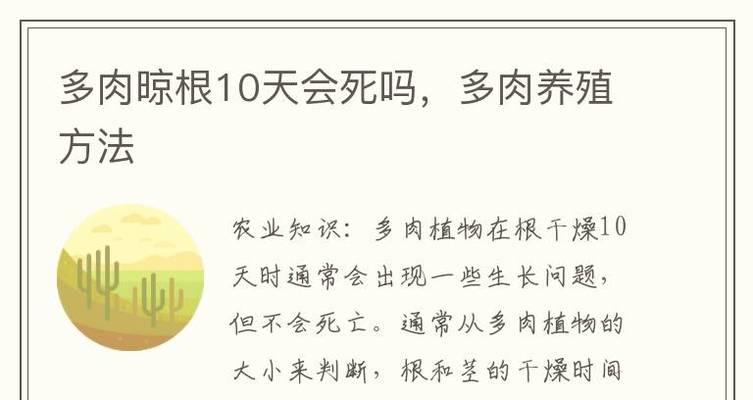 多肉植物晾根的正确方法是什么？