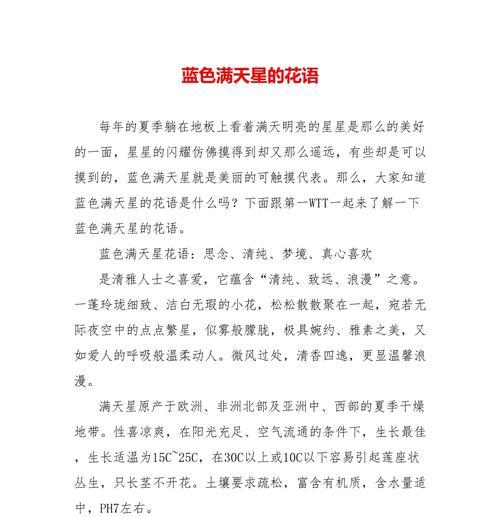 色满天星花语是什么意思？