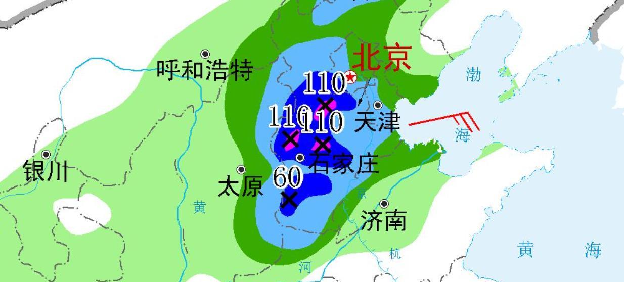 河北省！明天8月4号，新一轮降雨中心已定，暴雨大暴雨分布如下