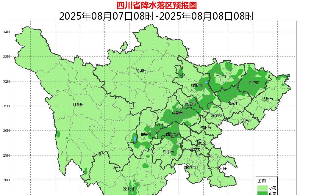 四川降雨中心已定！今晚至明天8月7号天气预报，大雨暴雨分布如下
