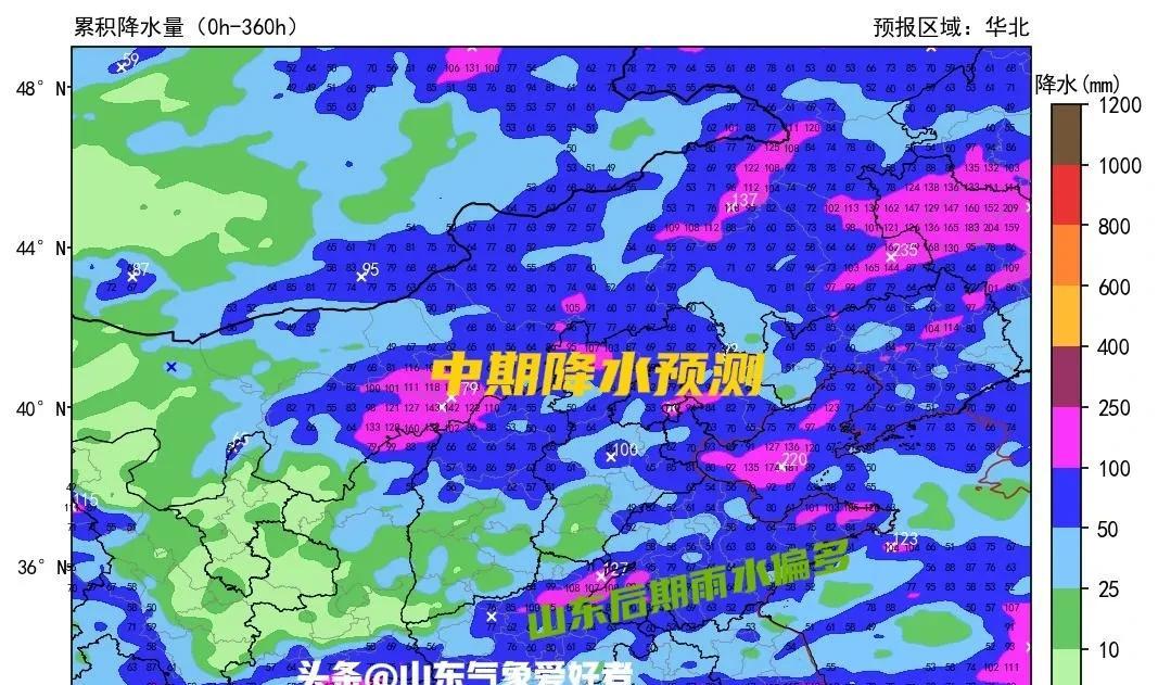 今夜山东再迎降雨！分析:副高南北摆动，15日起中到大雨来袭！