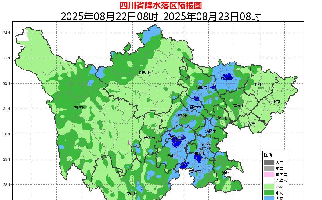 四川！降雨中心已定！明天22~25号天气预报，暴雨大暴雨分布如下