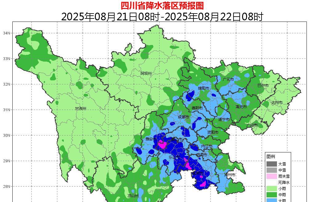 四川！降雨中心已定！明天22~25号天气预报，暴雨大暴雨分布如下