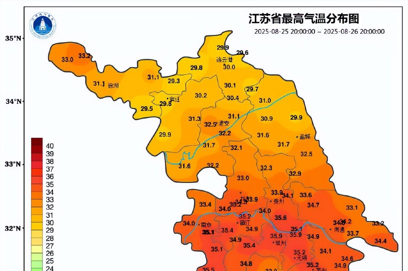 江苏！本轮高温确定已完成，明天8月28号天气预报，重点分布如下
