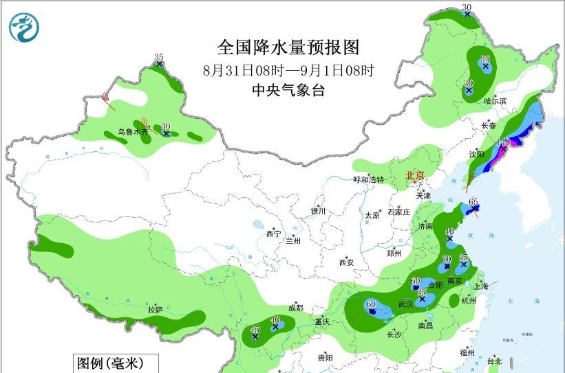 新一轮强降雨中心已定！明天9月1日天气预报，大雨暴雨分布如下