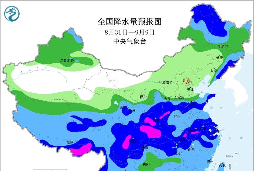 新一轮强降雨中心已定！明天9月1日天气预报，大雨暴雨分布如下