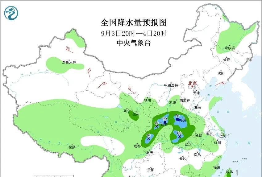 新一轮雨水正在酝酿，大雨暴雨分布如下，今晚至9月5日天气