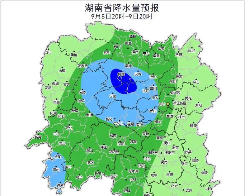 湖南天气：受台风“塔巴”外围云系影响，今日大到暴雨，最低气温22℃