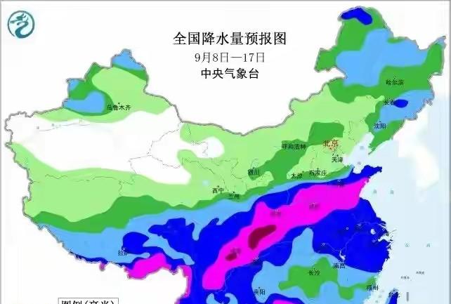 台风强劲发力，新一轮强降雨中心已定，今晚-9号大雨暴雨分布如下