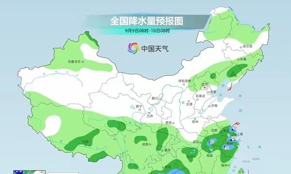 台风强劲发力，新一轮强降雨中心已定，今晚-9号大雨暴雨分布如下