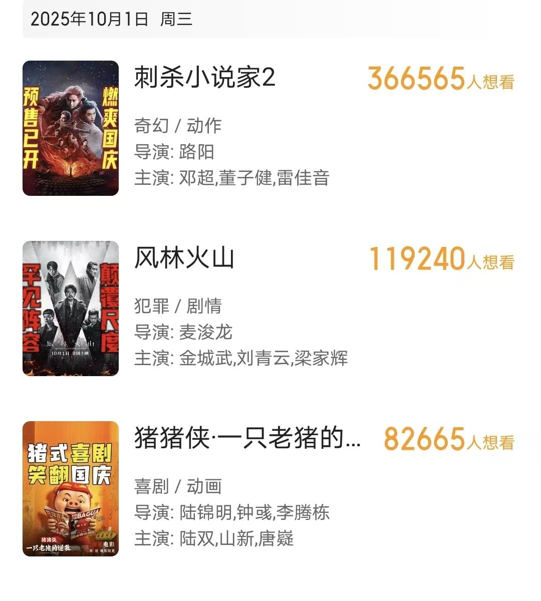 国庆档已有电影撤档，成龙新片被邓超“吓跑了”