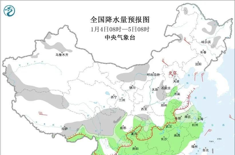 本轮雨雪“靶心”明确！1月4日起，全国多地雨雪接力登场