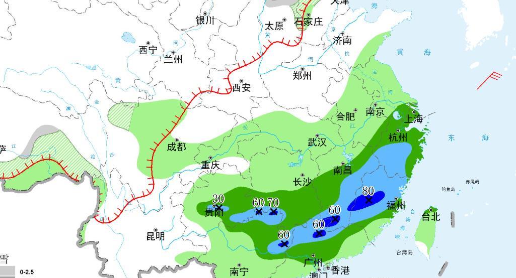 南方本轮降雨还将持续，主要分布如下，今天夜间~2月28日天气